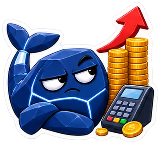 Sticker: the blue whale unhappy